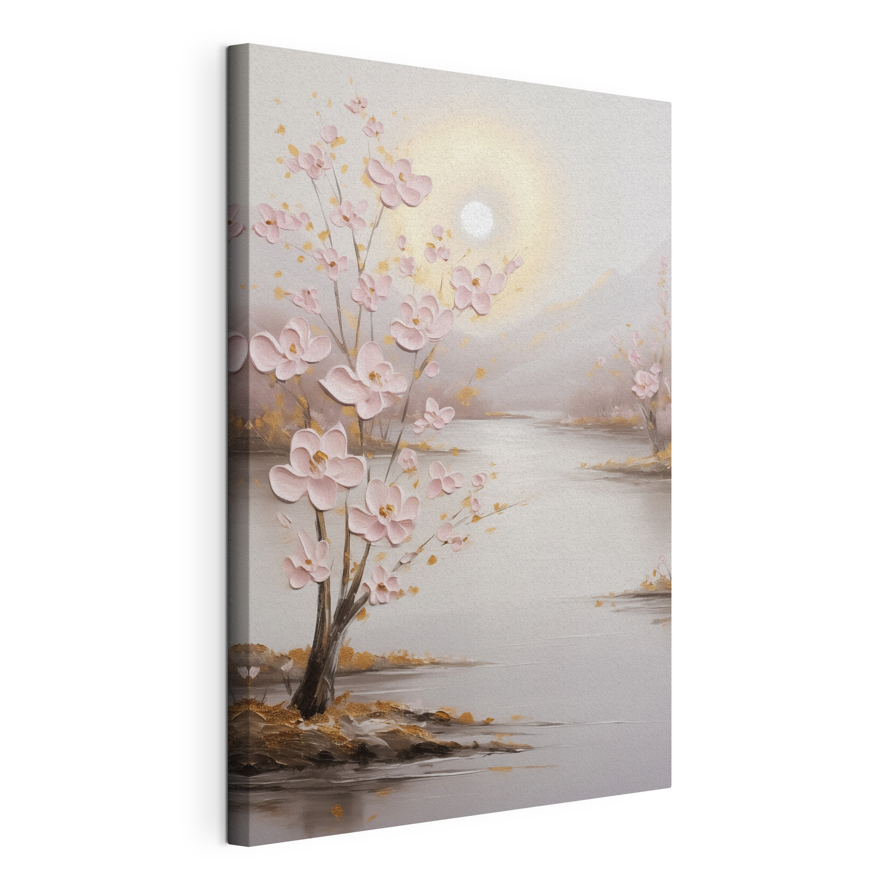 Painting of a tree with pink flowers Painting of a tree with pink flowers