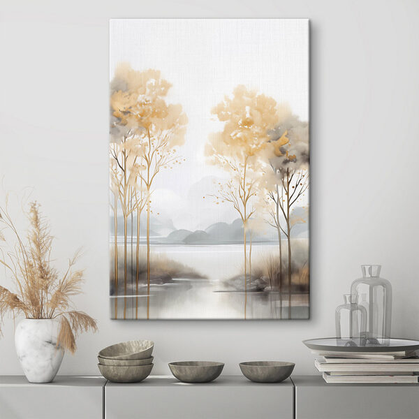 Painting of trees and water Painting of trees and water