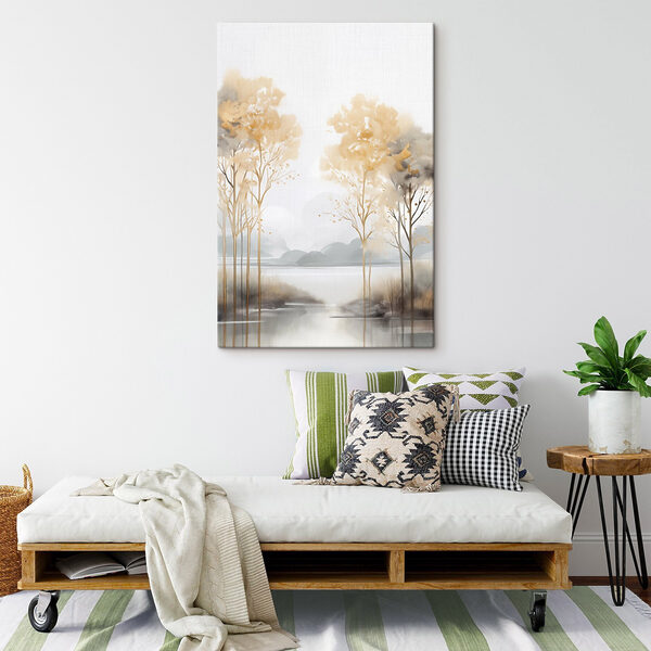 Painting of trees and water Painting of trees and water