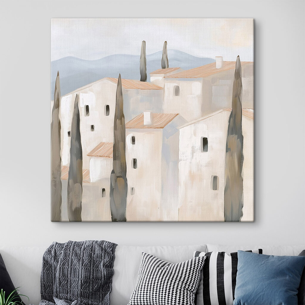 Painting of a group of buildings