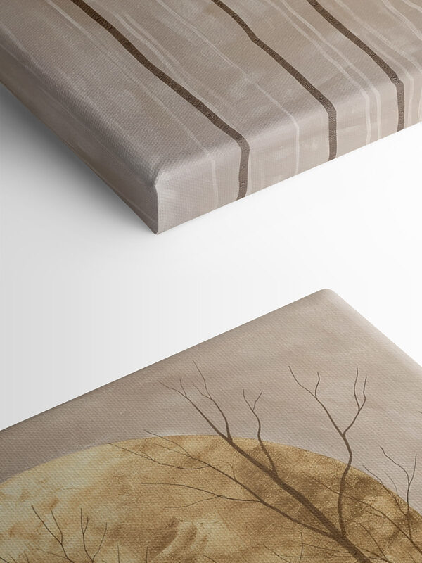 Painting of trees and a large moon Painting of trees and a large moon