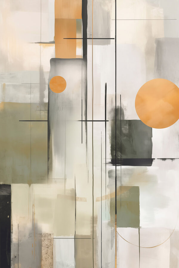 Painting of a white and grey art Painting of a white and grey art