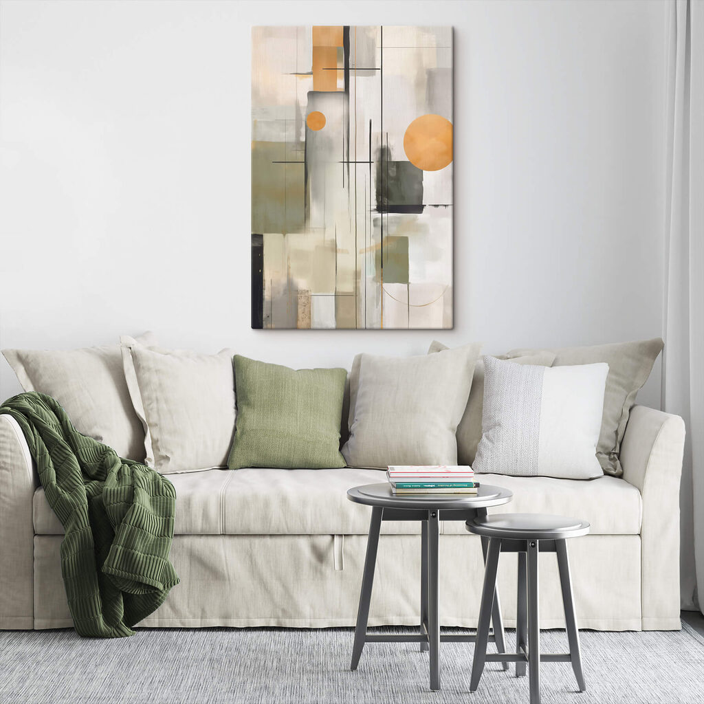 Painting of a white and grey art Painting of a white and grey art