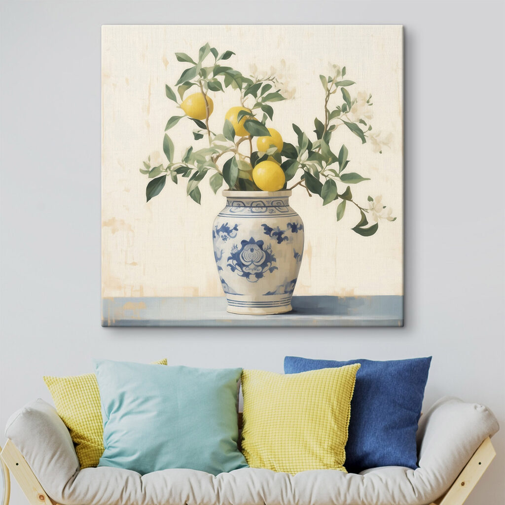 Vase with lemons in it Vase with lemons in it