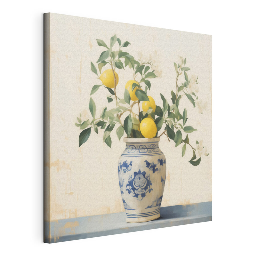 Vase with lemons in it Vase with lemons in it
