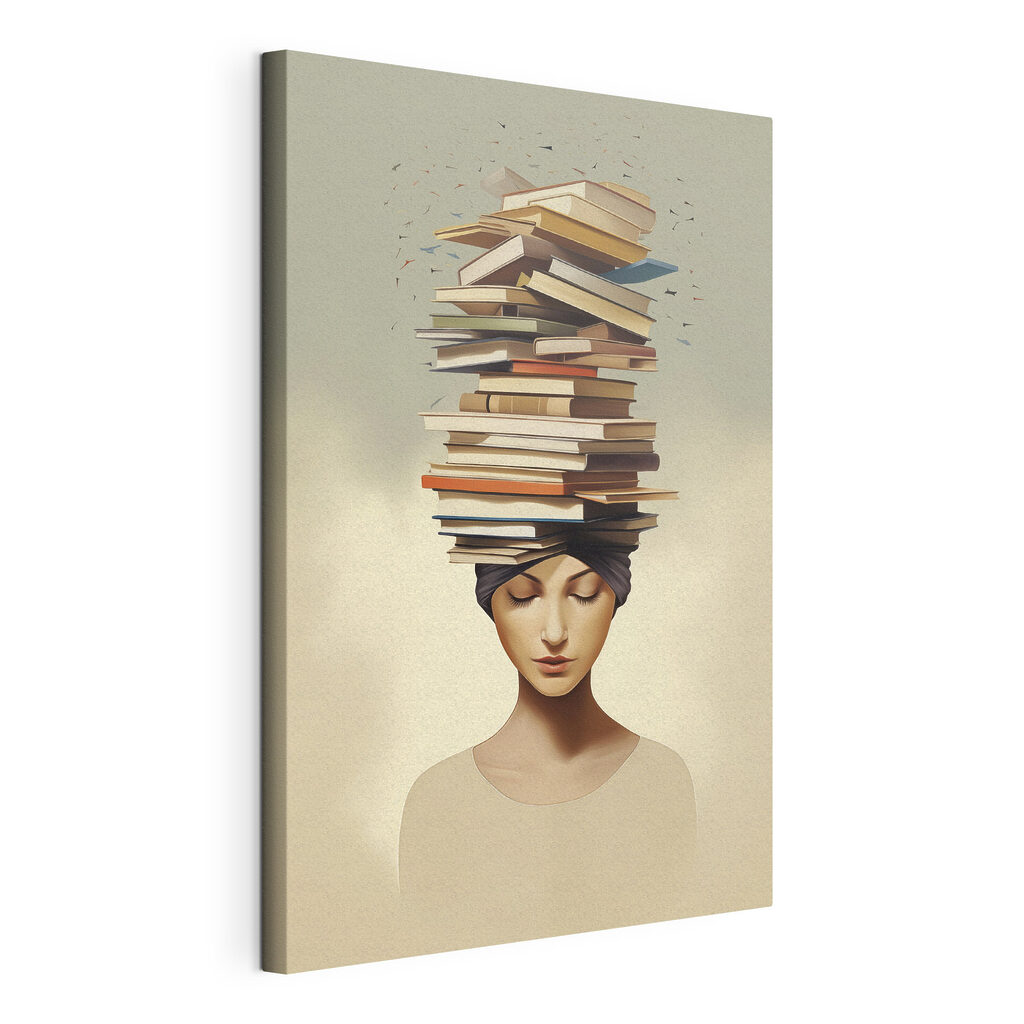 Woman with books on her head