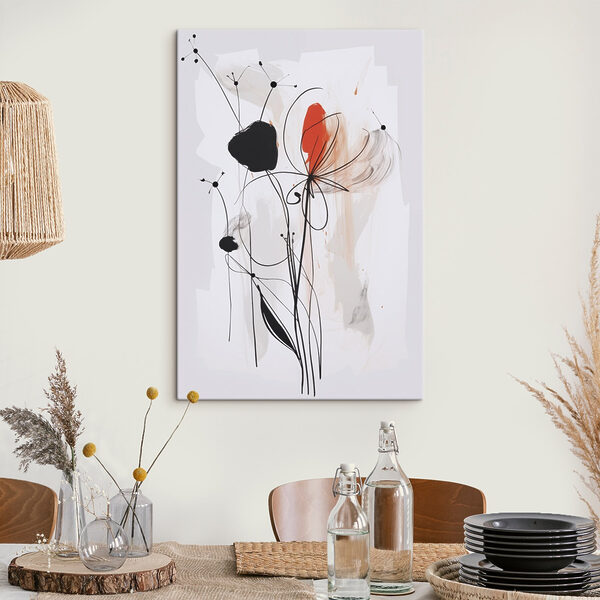 Painting of flowers and lines Painting of flowers and lines