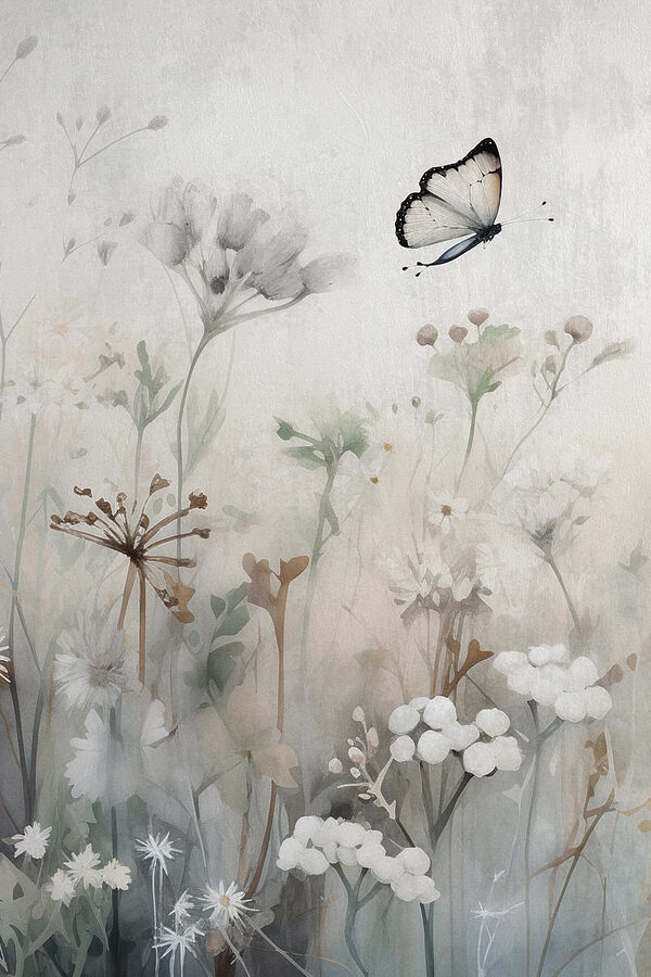 Butterfly flying over flowers Butterfly flying over flowers