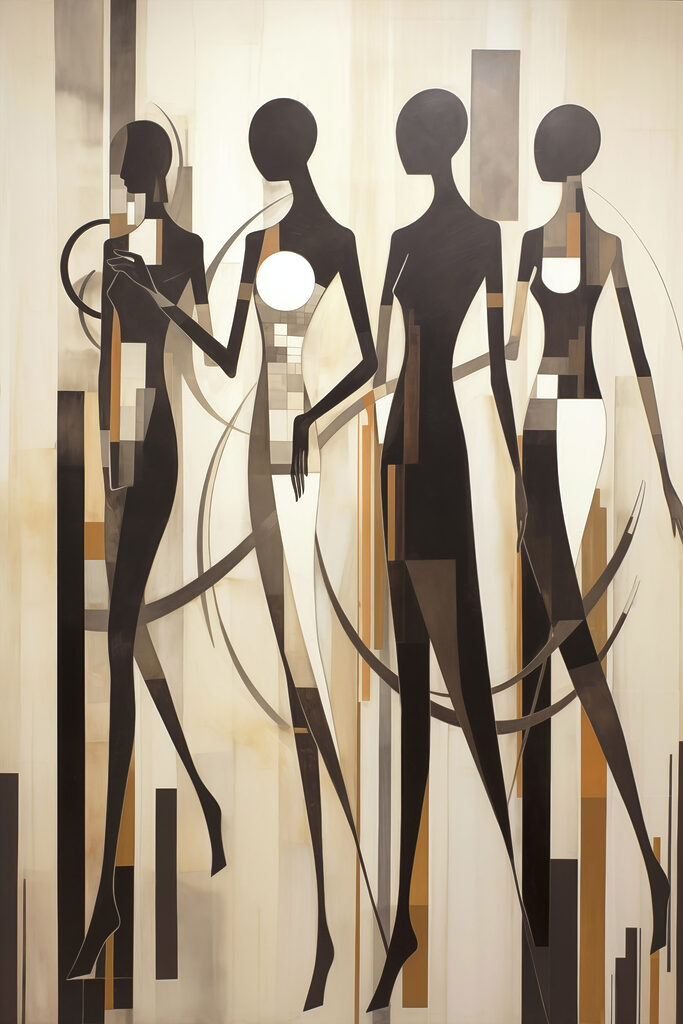 Group of women in black and white
