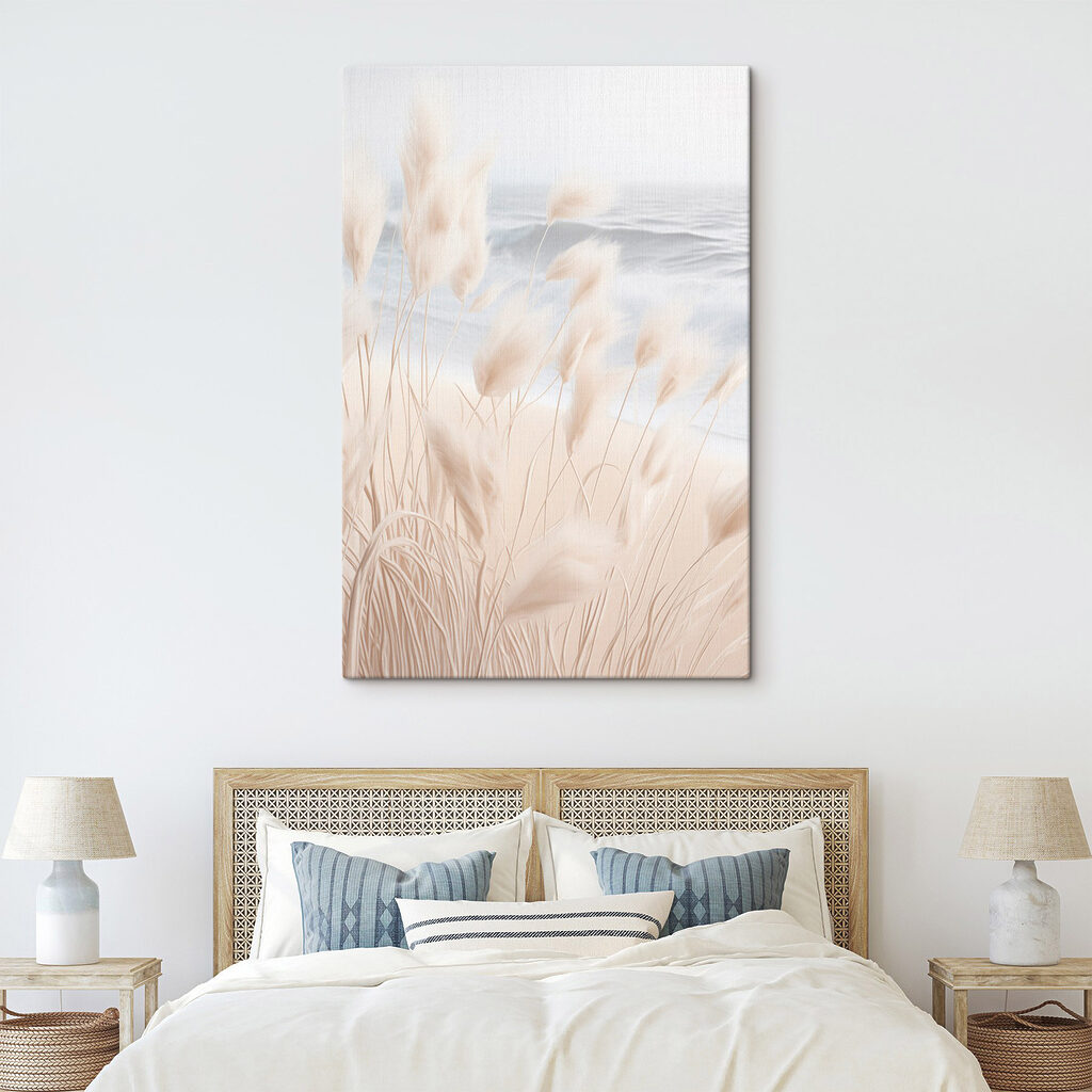 Gentle waves kiss the sandy shore Gentle waves kiss the sandy shore