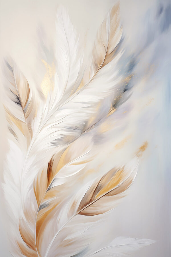 Soft feathers in warm hues blending