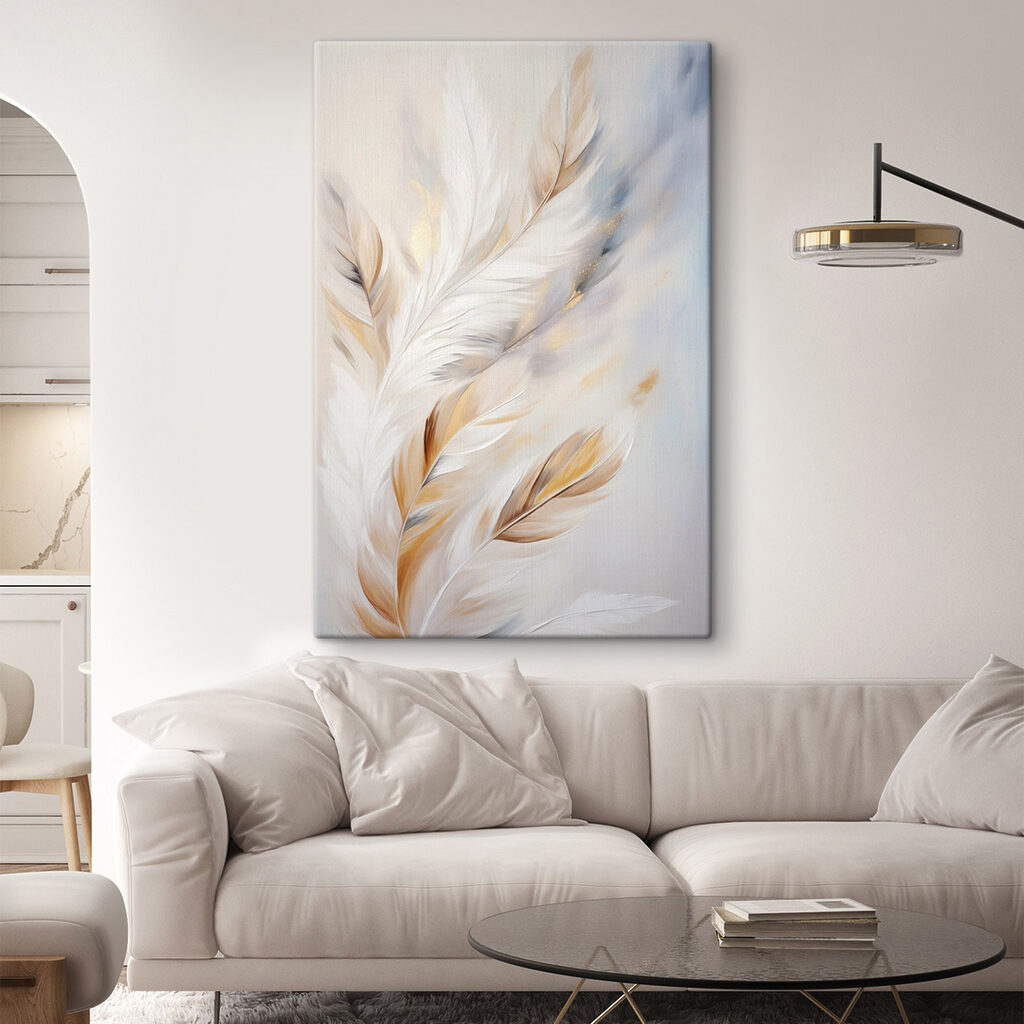 Soft feathers in warm hues blending
