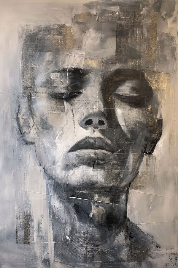Painting of a woman's face Painting of a woman's face