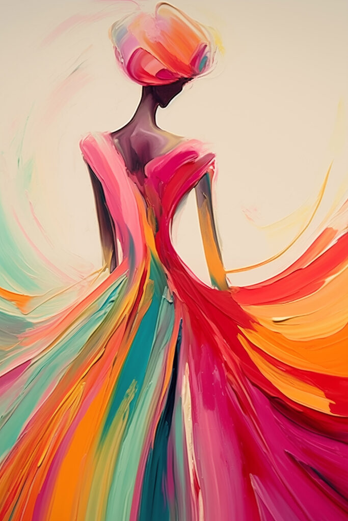 Painting of a woman in a dress