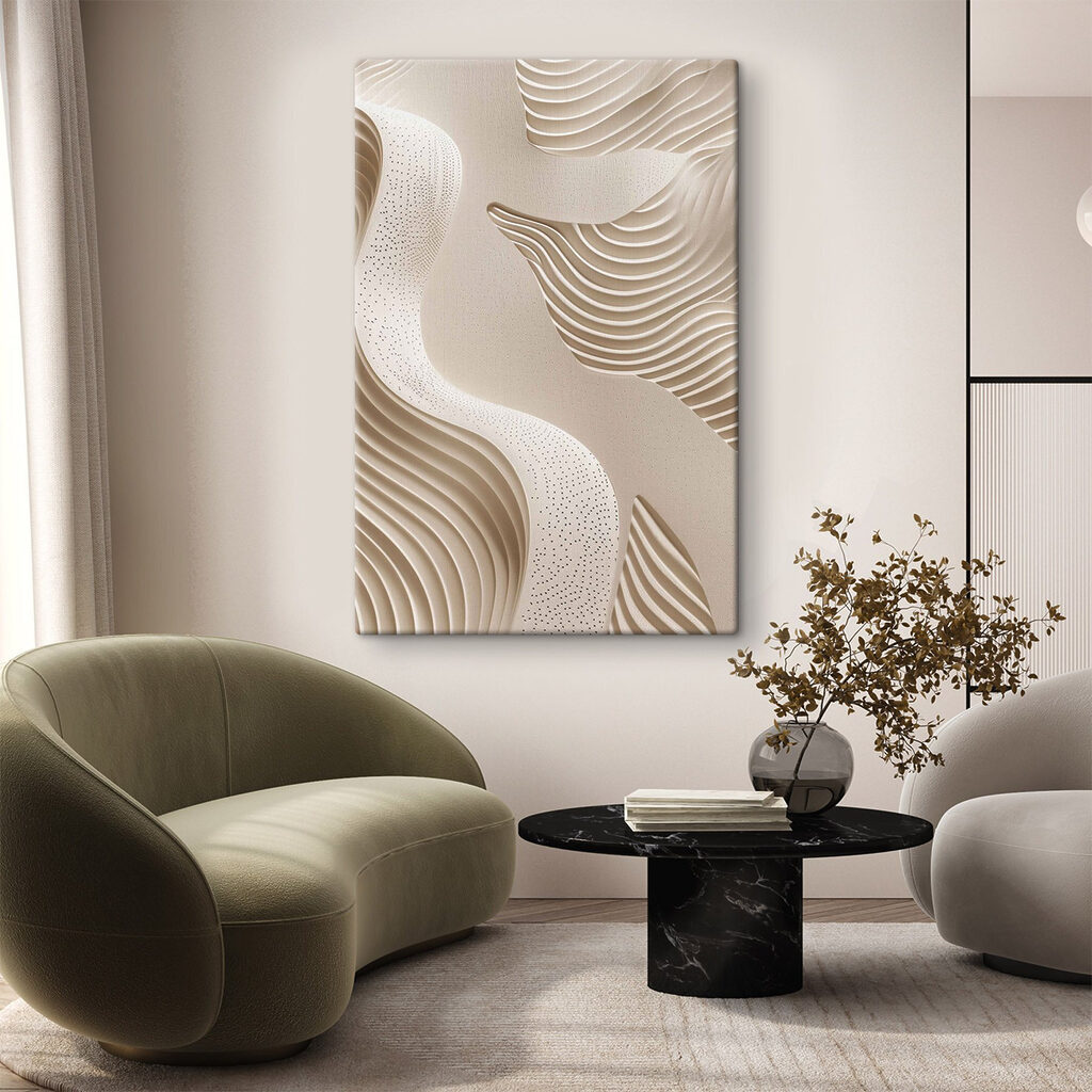 White and brown surface with wavy lines White and brown surface with wavy lines
