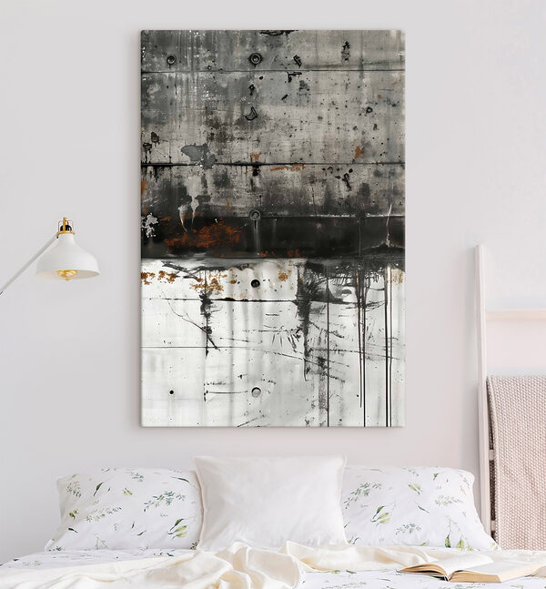 Black and white wall with rust stains Black and white wall with rust stains