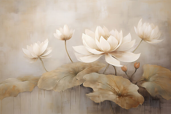 Painting of flowers and leaves Painting of flowers and leaves
