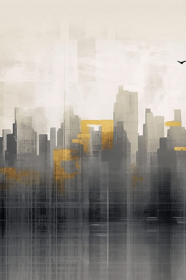 Bird flying over a city Bird flying over a city