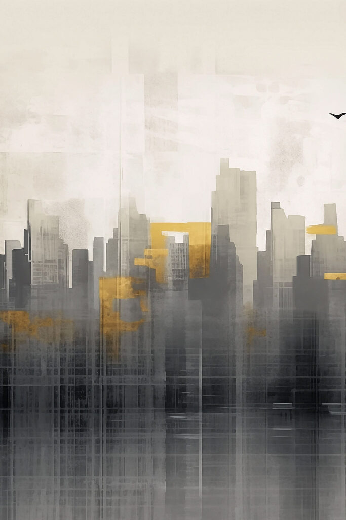 Bird flying over a city Bird flying over a city