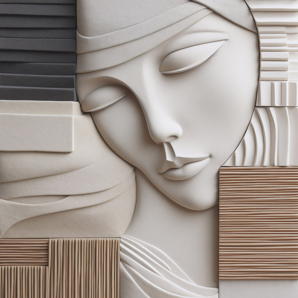 Sculpture of a woman's face Sculpture of a woman's face