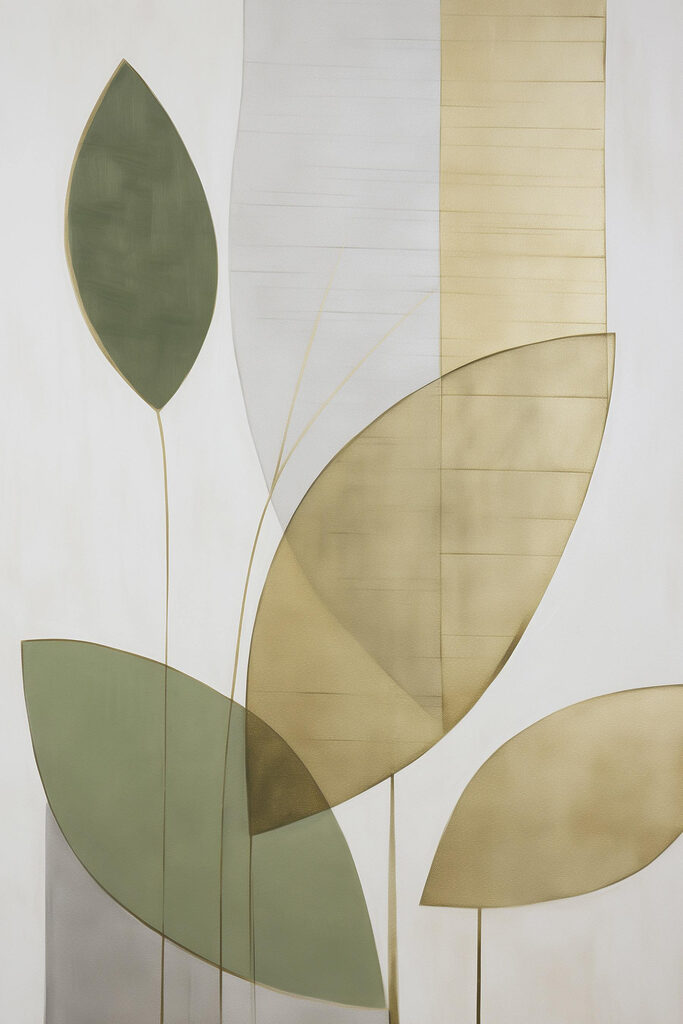 Nature-inspired abstract design on canvas