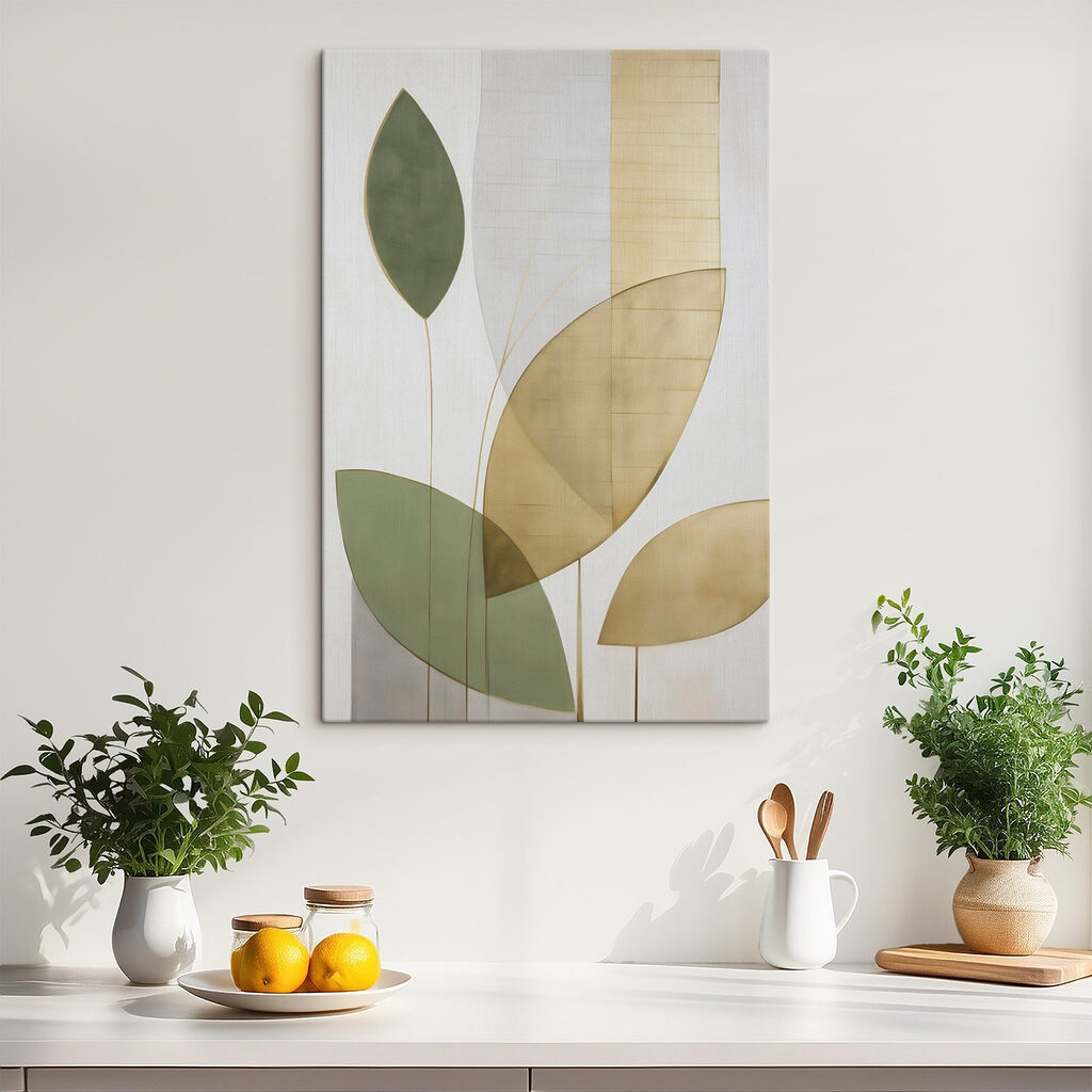 Nature-inspired abstract design on canvas