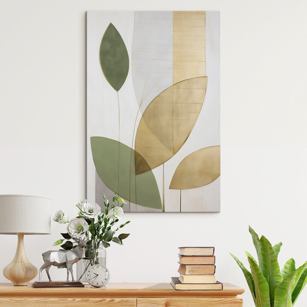 Nature-inspired abstract design on canvas