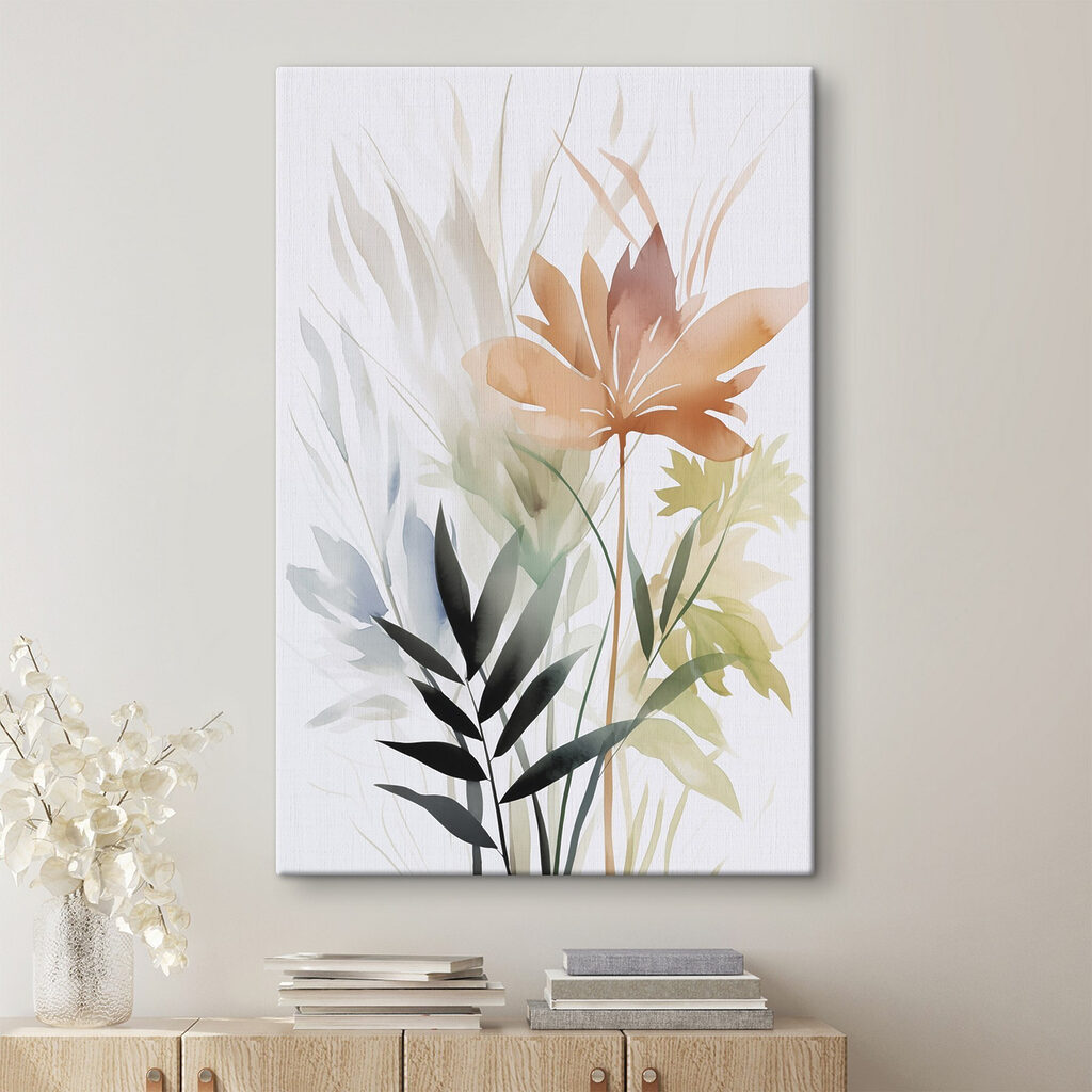 Painting of flowers and leaves Painting of flowers and leaves