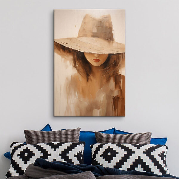 Painting of a woman wearing a hat