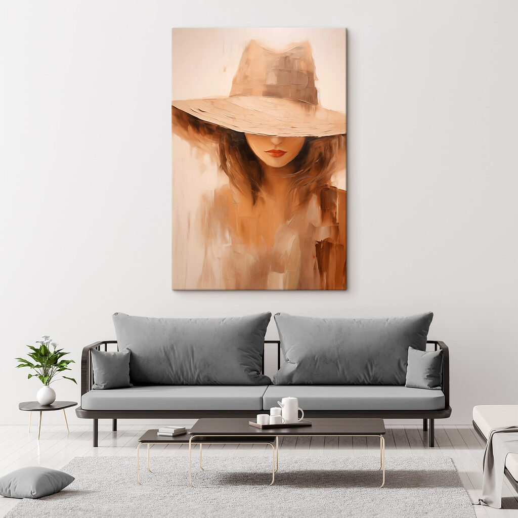 Painting of a woman wearing a hat