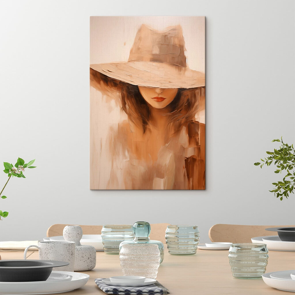 Painting of a woman wearing a hat