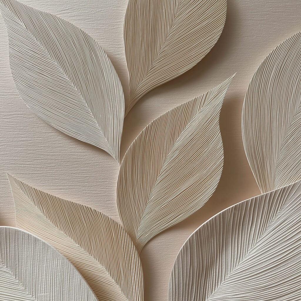 Elegant leaf patterns in neutral tones