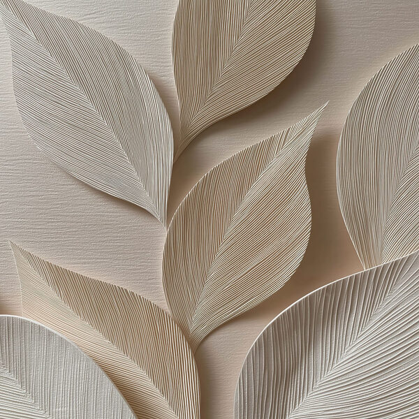 Elegant leaf patterns in neutral tones