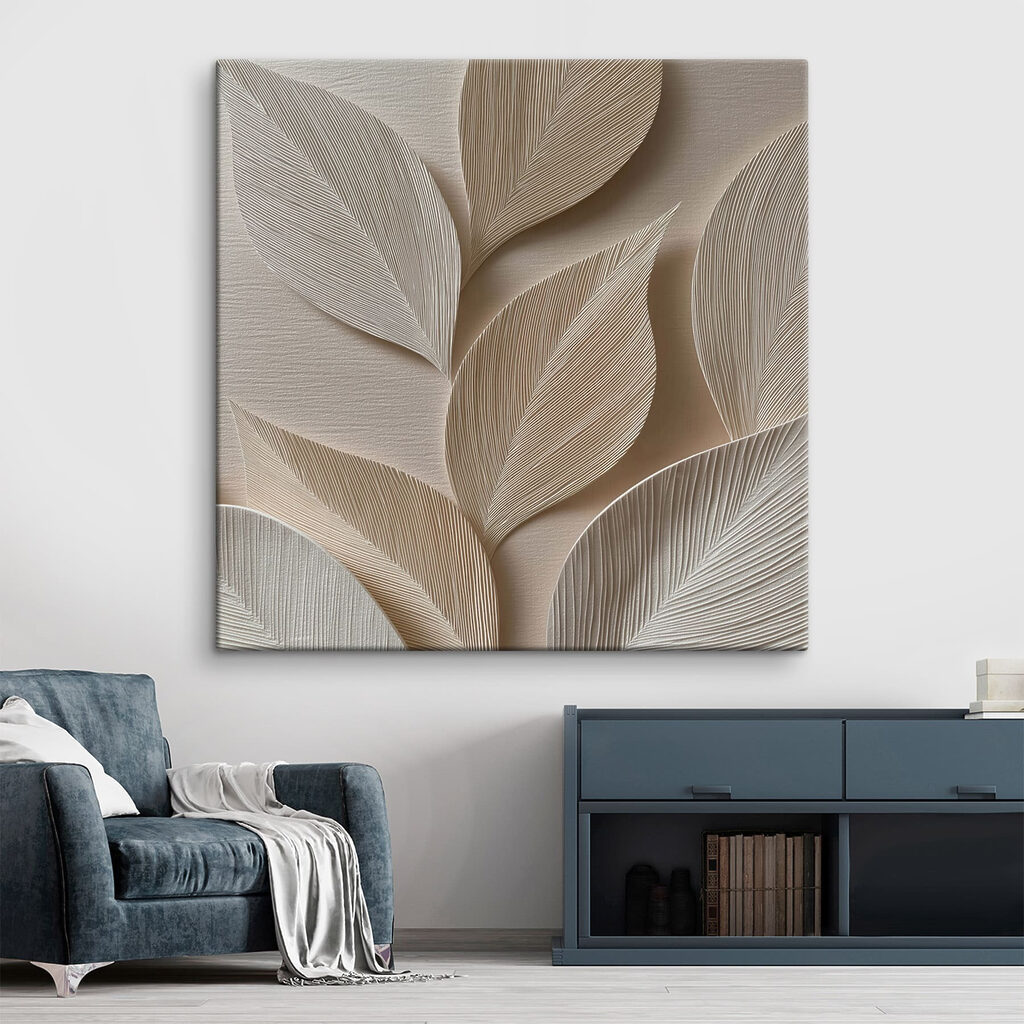Elegant leaf patterns in neutral tones