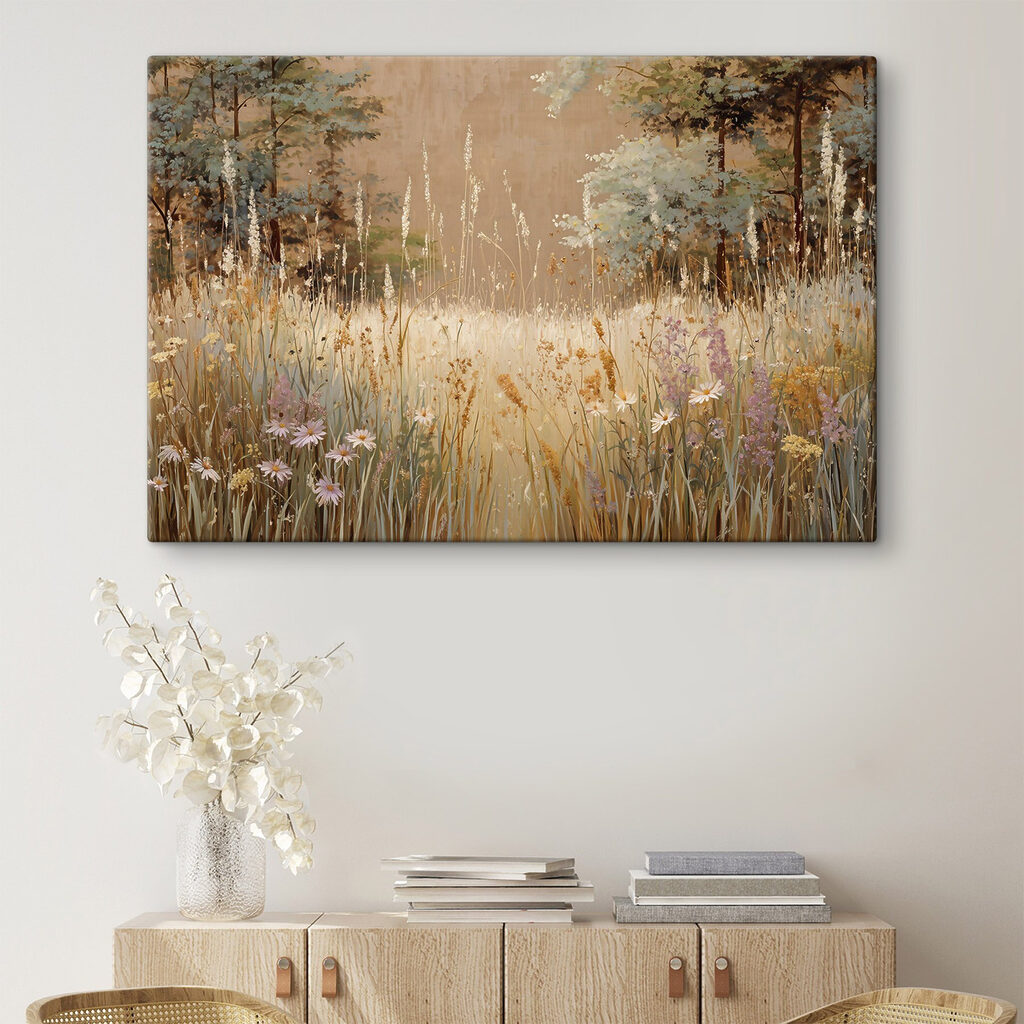 Painting of a field of flowers Painting of a field of flowers