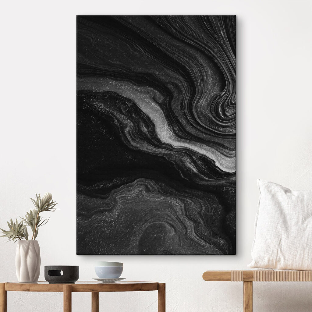 Black and white swirly surface