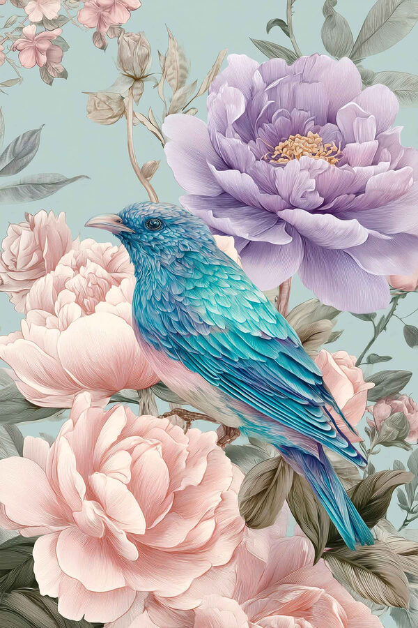 Blue bird sitting on a flower Blue bird sitting on a flower