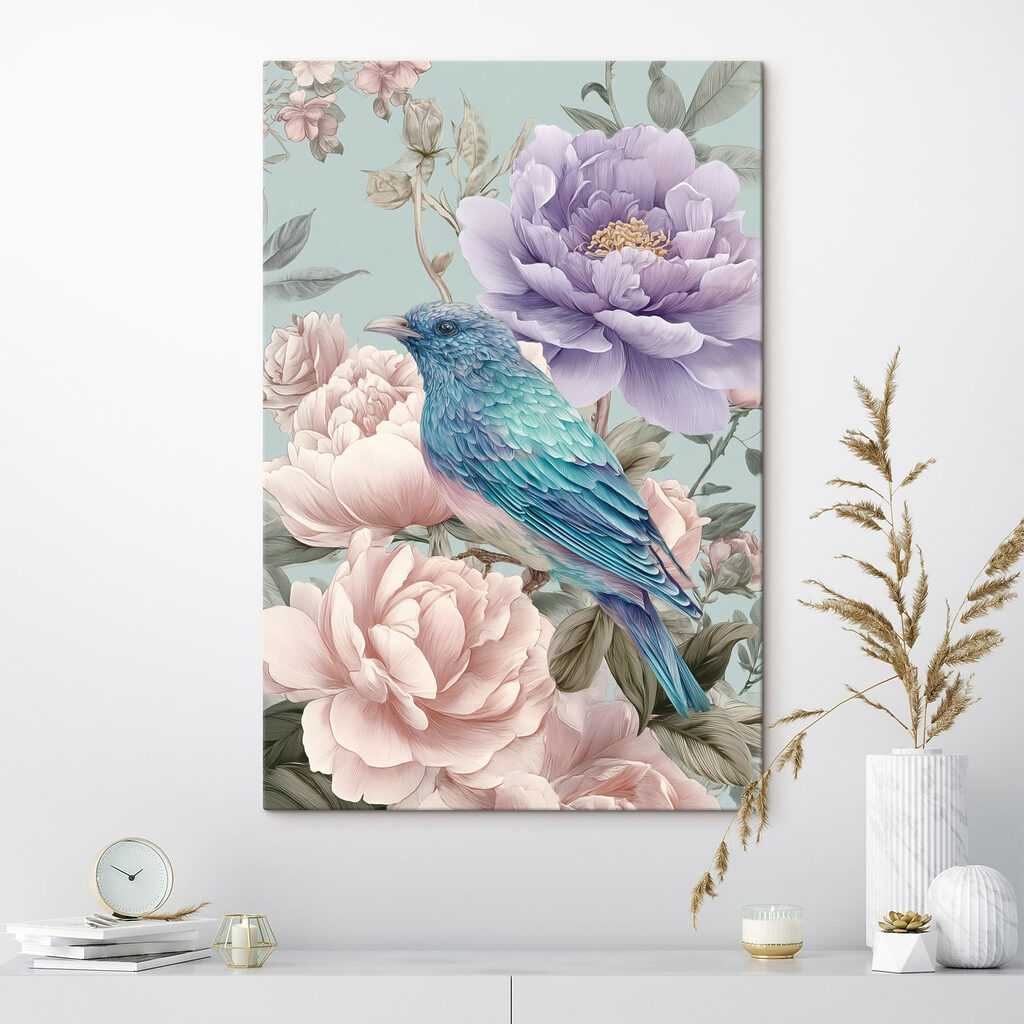 Blue bird sitting on a flower Blue bird sitting on a flower
