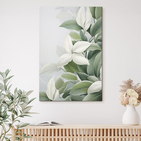 Delicate leaves in soft hues