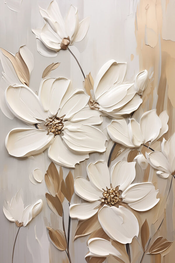 Painting of white flowers Painting of white flowers