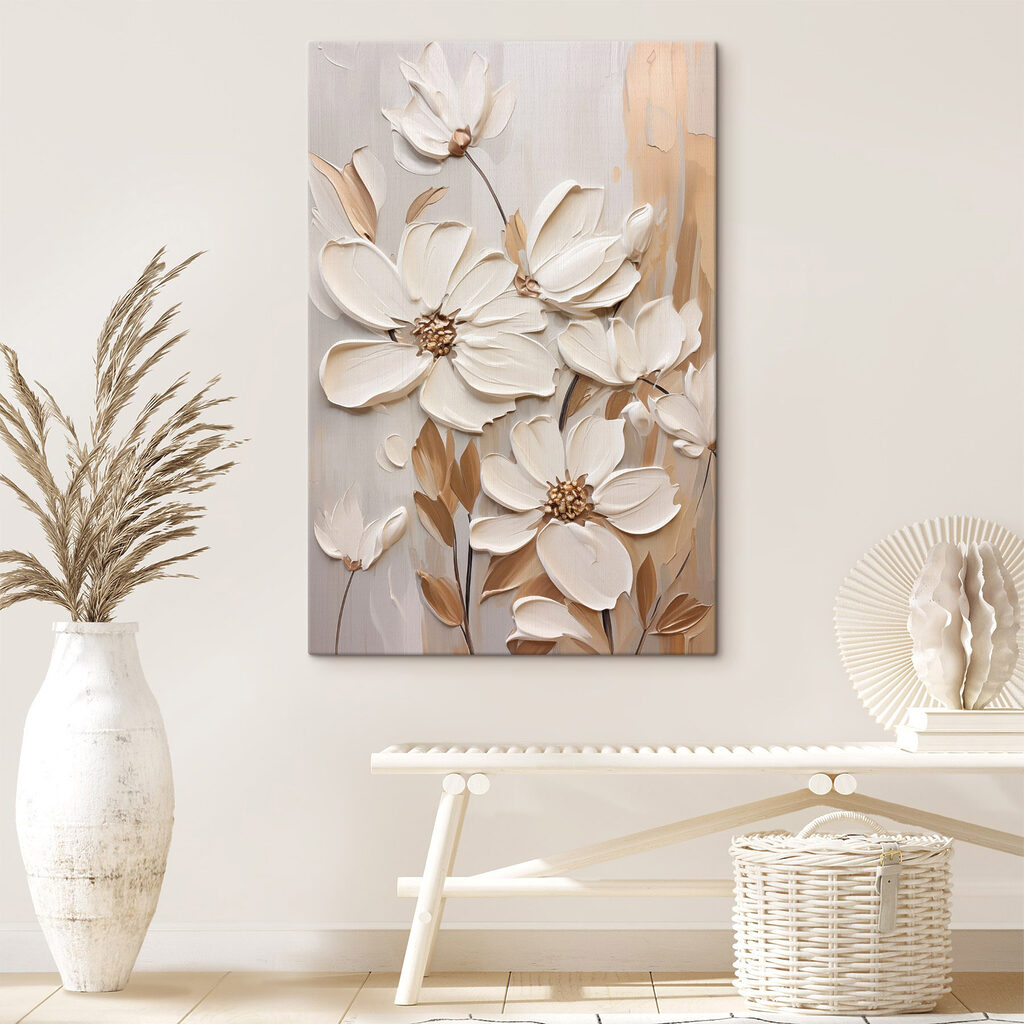 Painting of white flowers Painting of white flowers