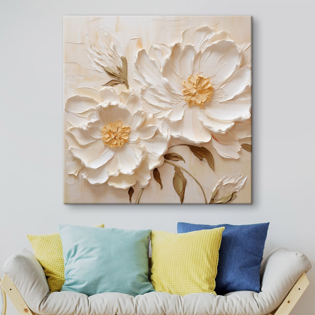 White flowers with leaves
