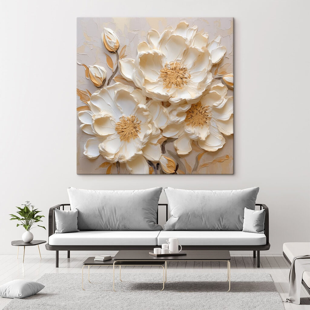 White flowers on a wall White flowers on a wall