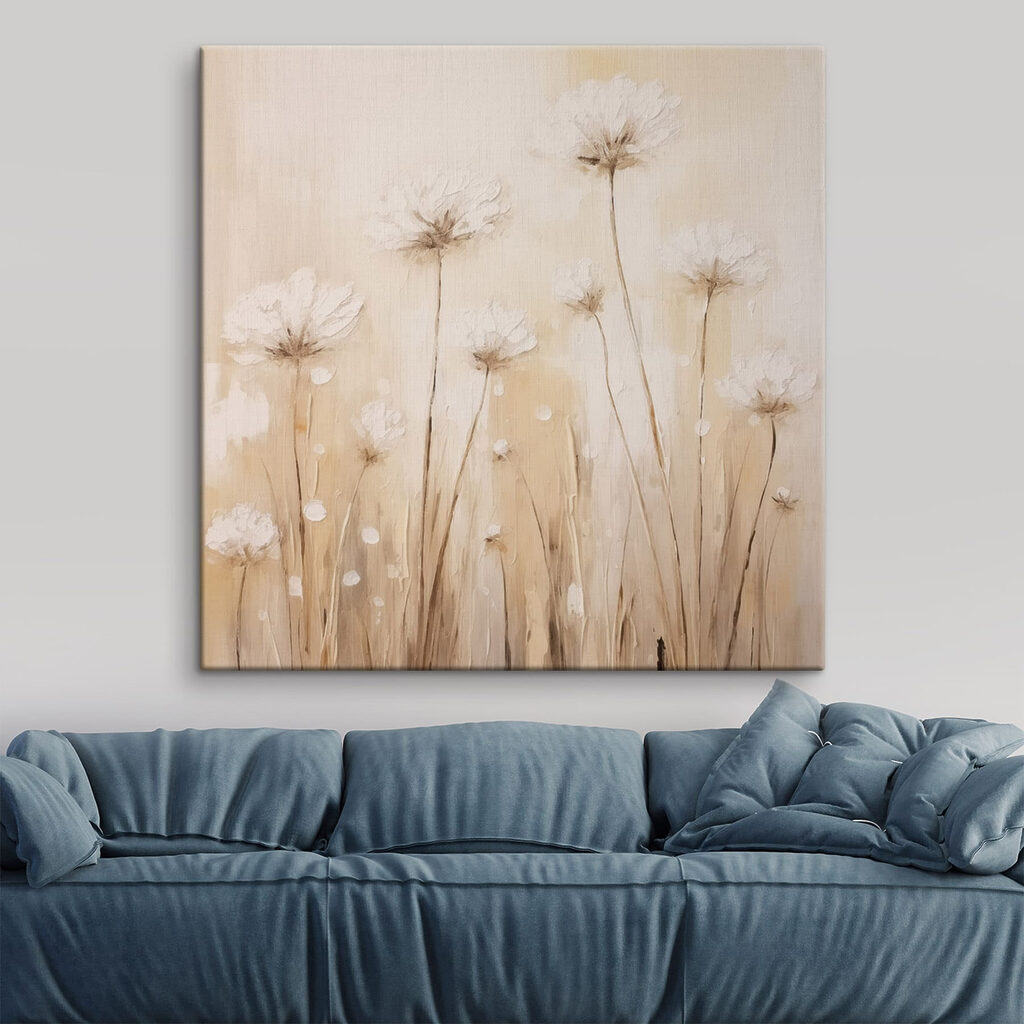 Painting of flowers on a wall