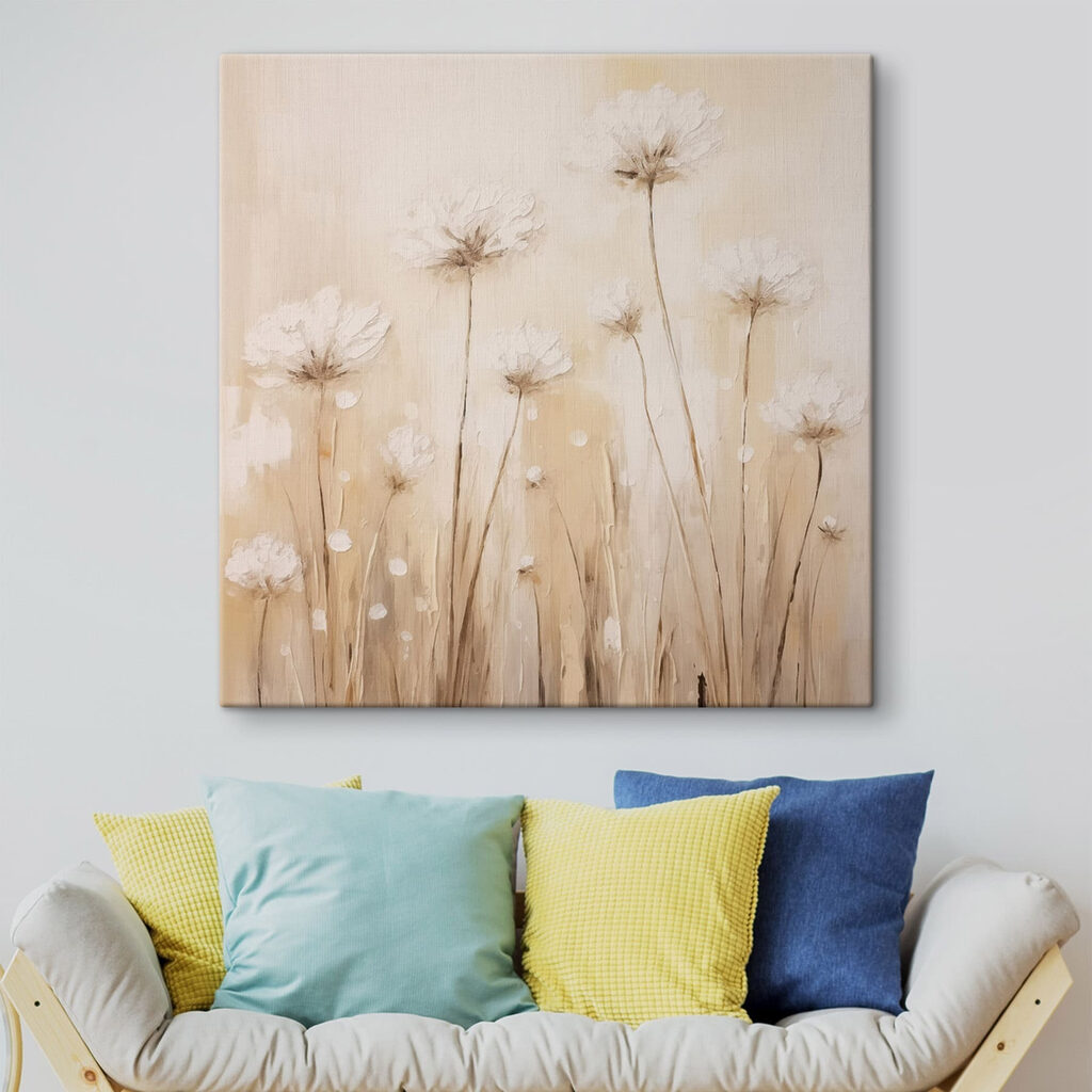 Painting of flowers on a wall
