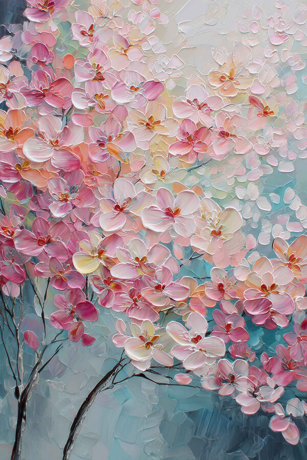 Painting of pink flowers