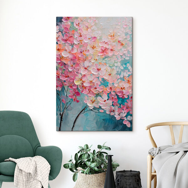 Painting of pink flowers