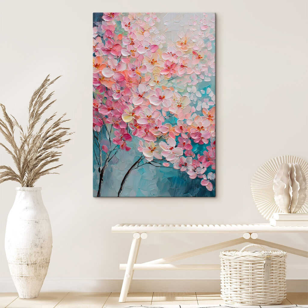 Painting of pink flowers