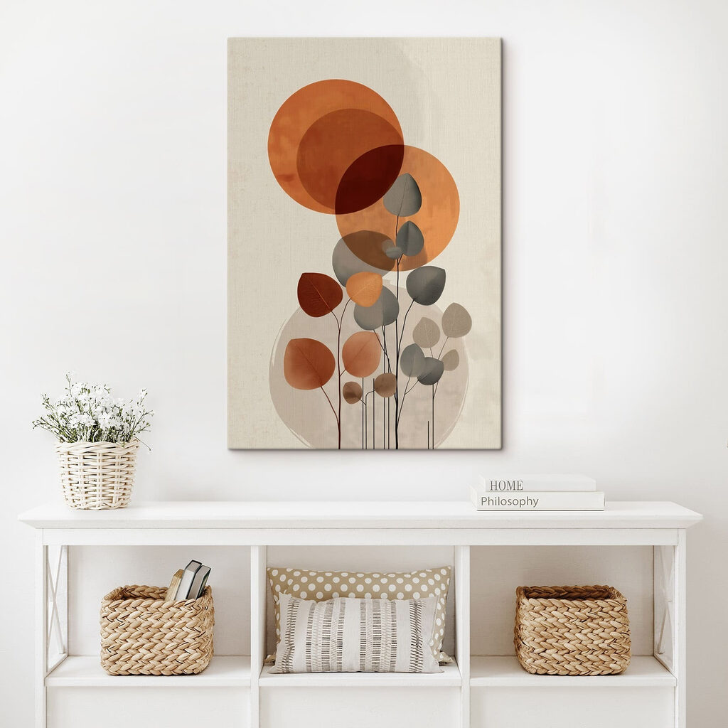 Group of leaves with circles