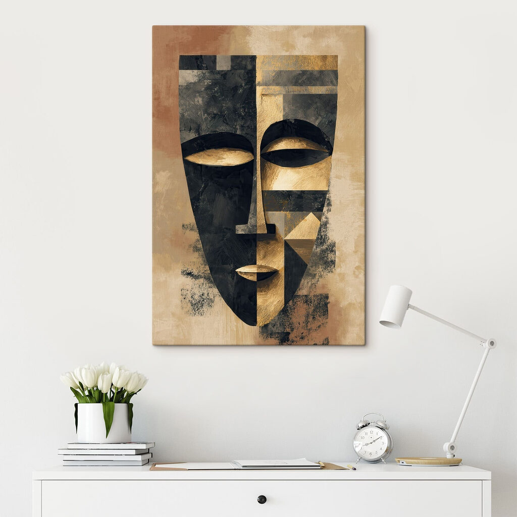 Abstract art depicting a stylized face Abstract art depicting a stylized face